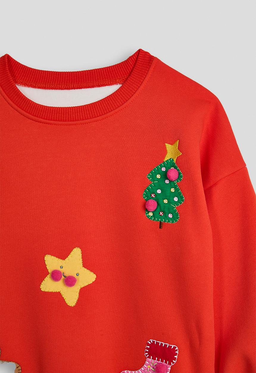 Pop Candy - Blanket stitched graphic sweatshirt & leggings - red/red stripes