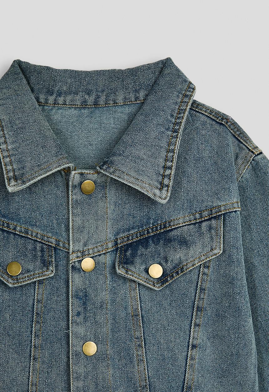 Pop Candy - Sunbleached denim jacket & wide leg jeans - blue