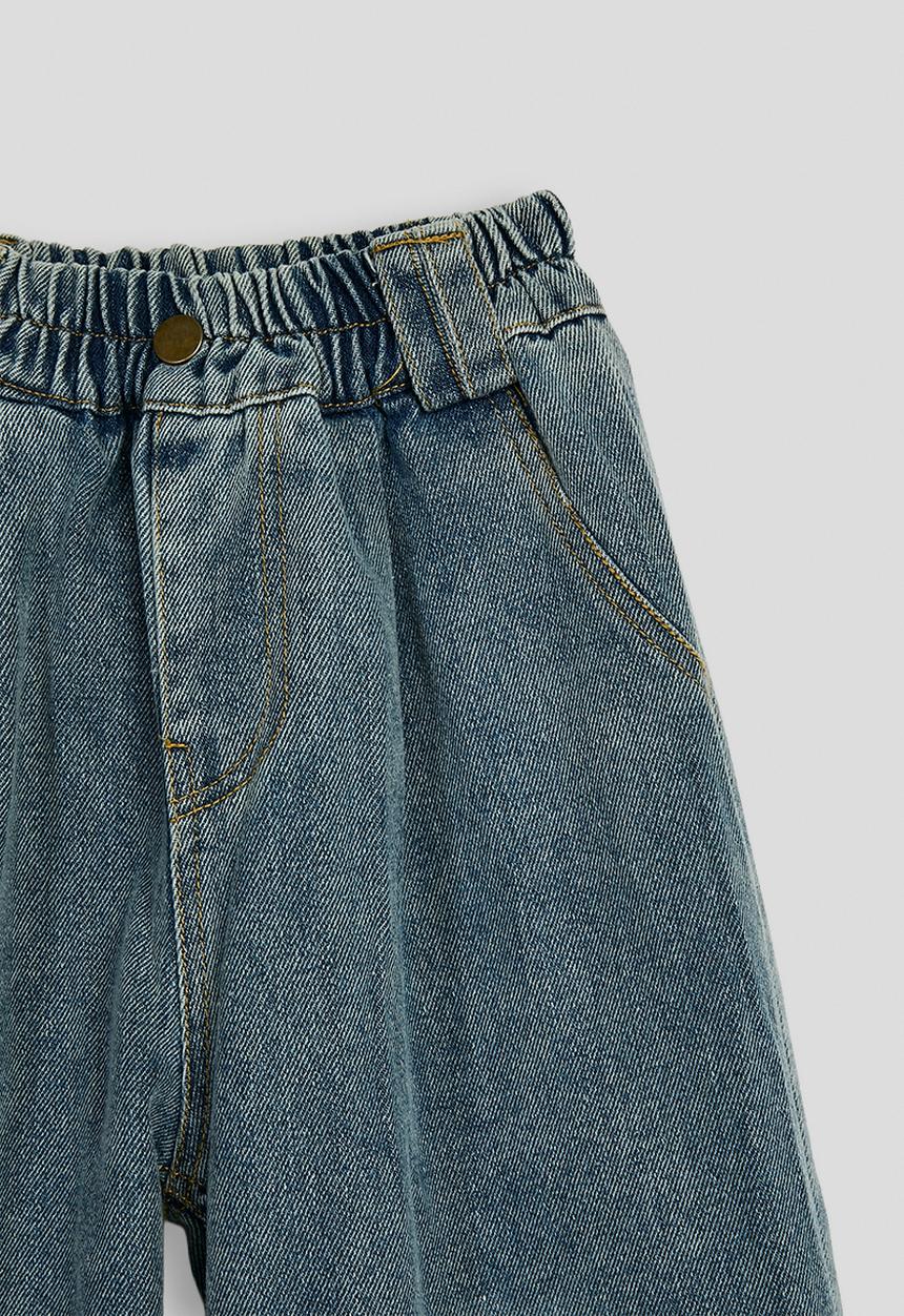 Pop Candy - Sunbleached denim jacket & wide leg jeans - blue