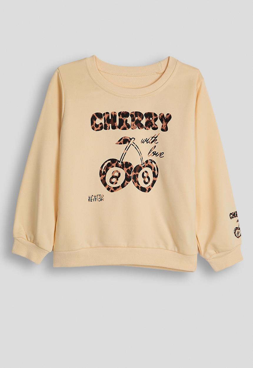 Pop Candy - Slogan sweat top & leggings - beige/leopard print