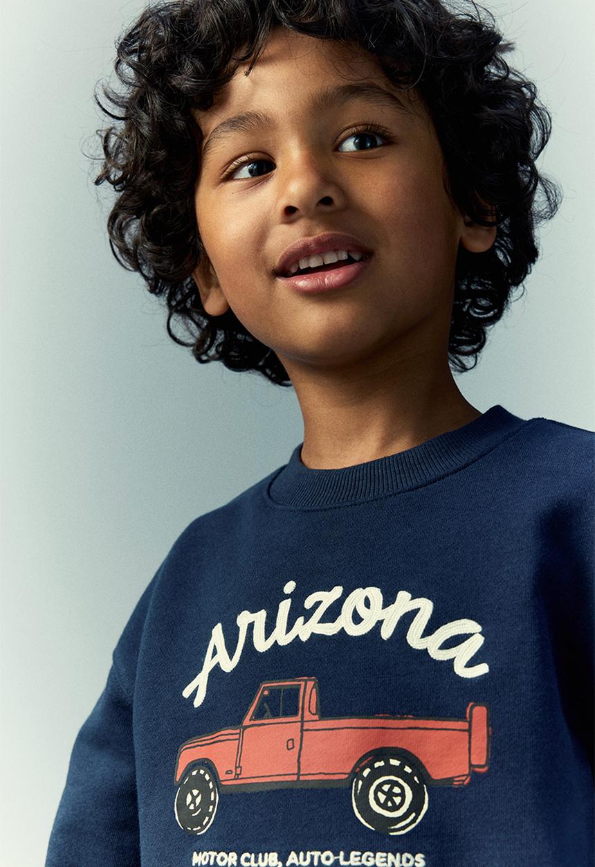 H&M - Printed sweatshirt - dark blue/arizona