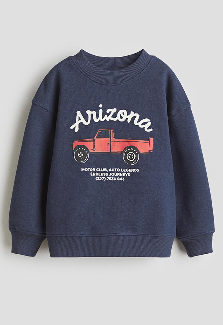 H&M - Printed sweatshirt - dark blue/arizona