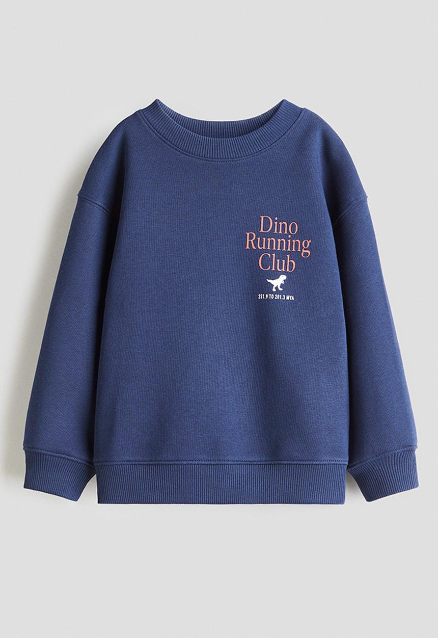 H&M - Printed sweatshirt - navy blue/dino running club