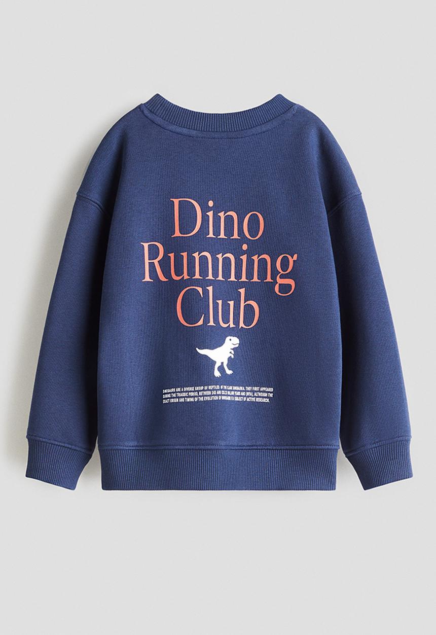 H&M - Printed sweatshirt - navy blue/dino running club