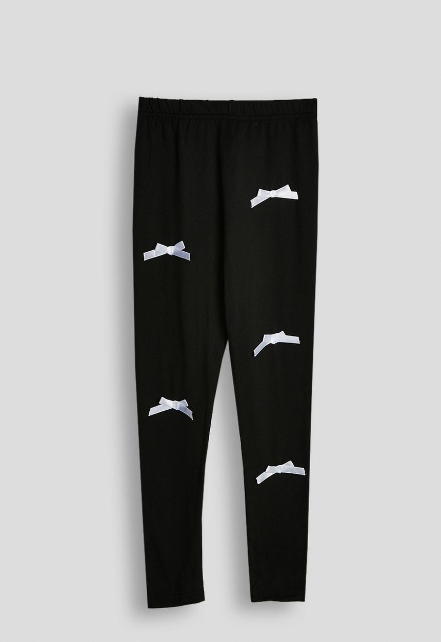 Pop Candy - Aop sweat top & bow applique leggings - white/black