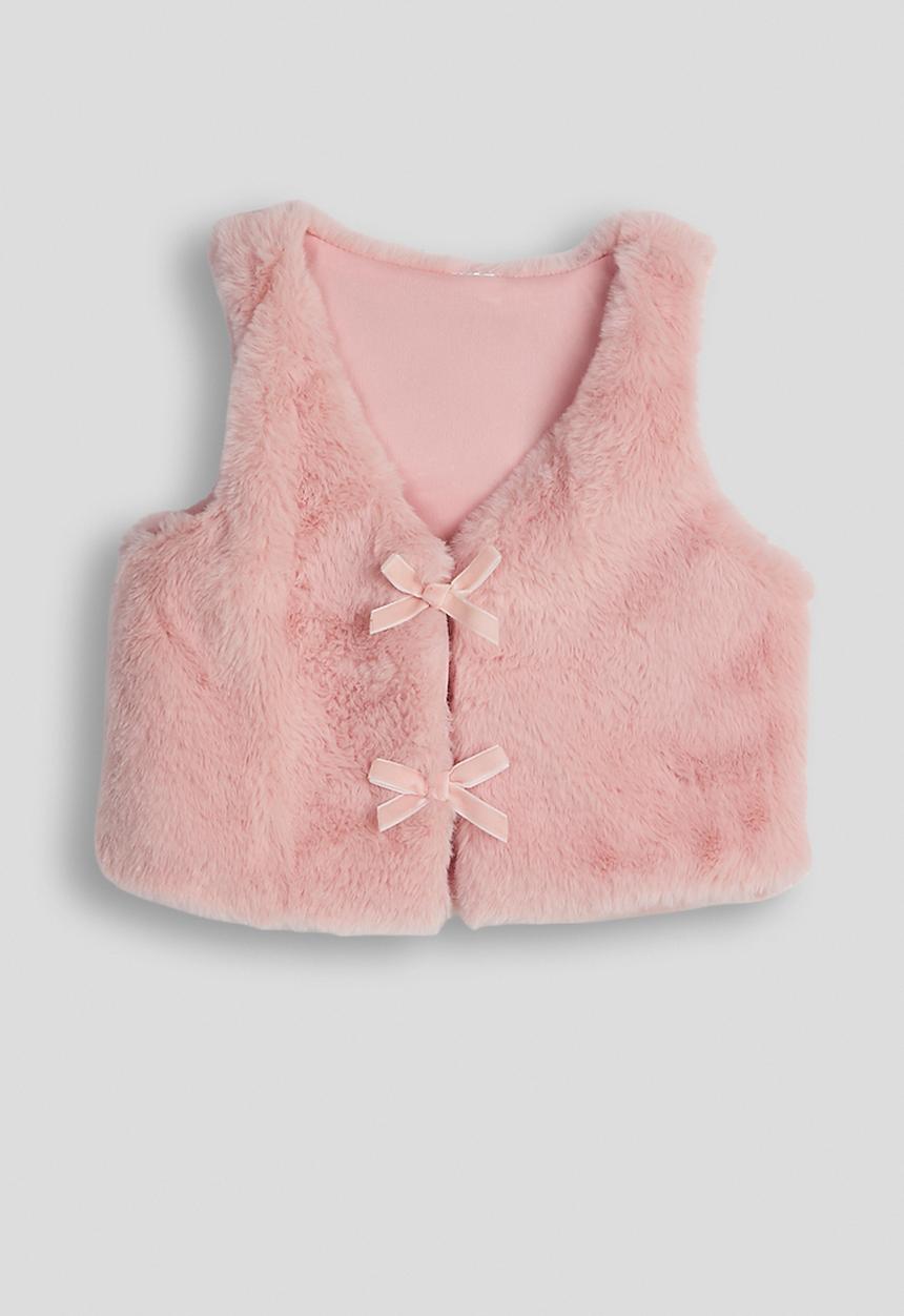 Pop Candy - Plush fabric vest with fleece leggings - pink/beige