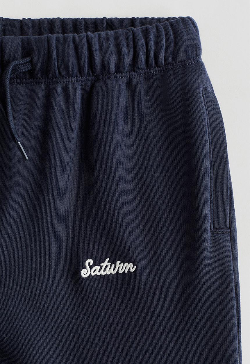 H&M - Embroidery-detail cotton joggers - navy blue/saturn 