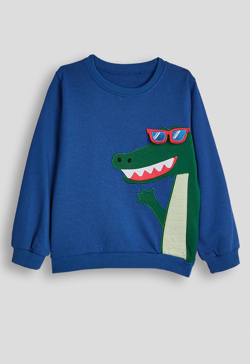 Pop Candy - Patched croc graphic with 3D sunnies & joggers - blue