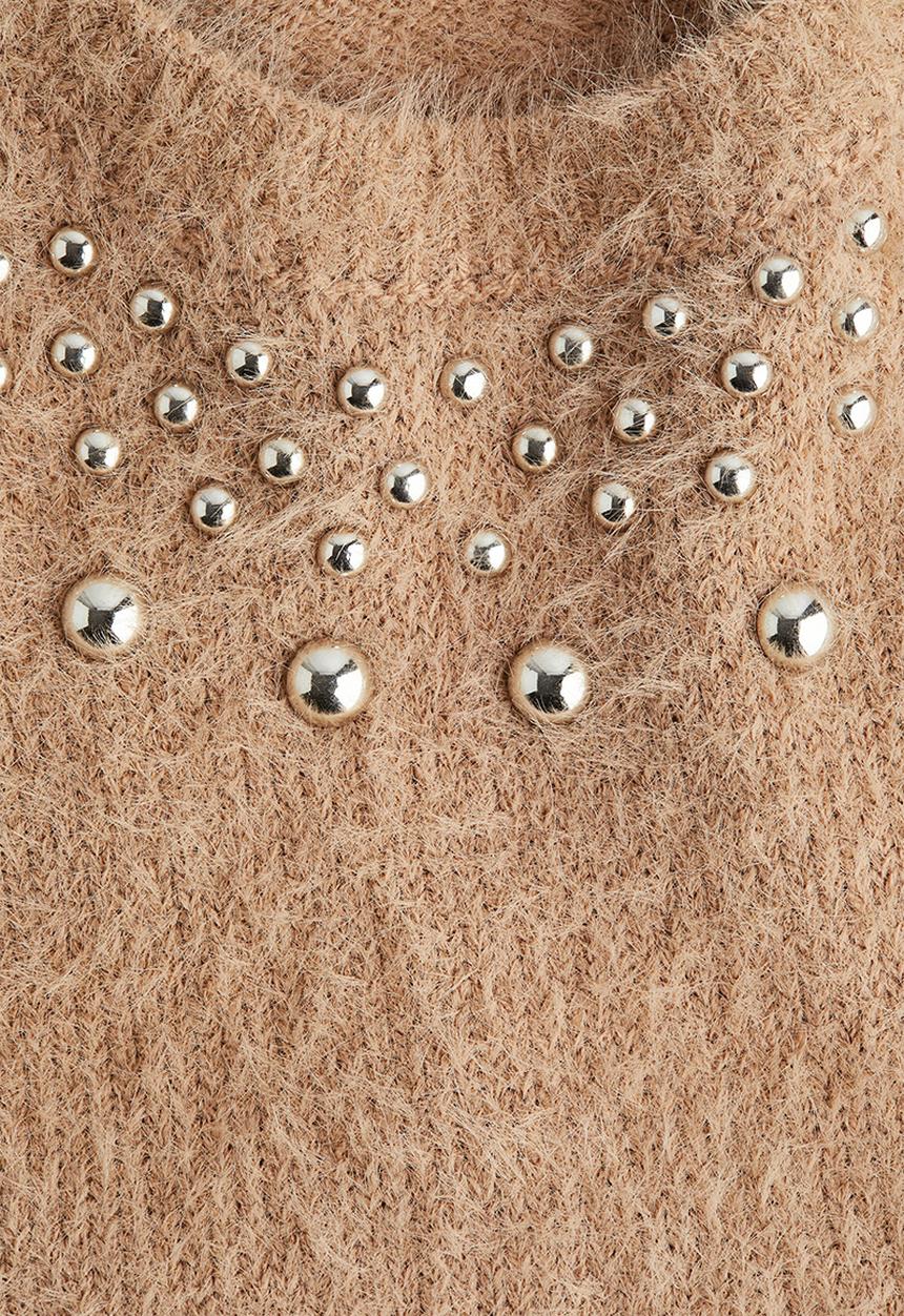 H&M - Short-sleeved jumper - dark beige
