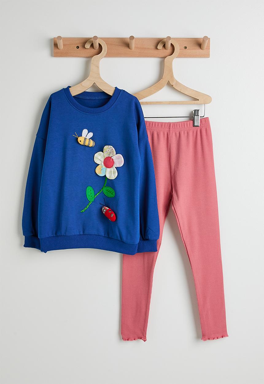 Pop Candy - Padded graphic sweatshirt & leggings - blue/pink