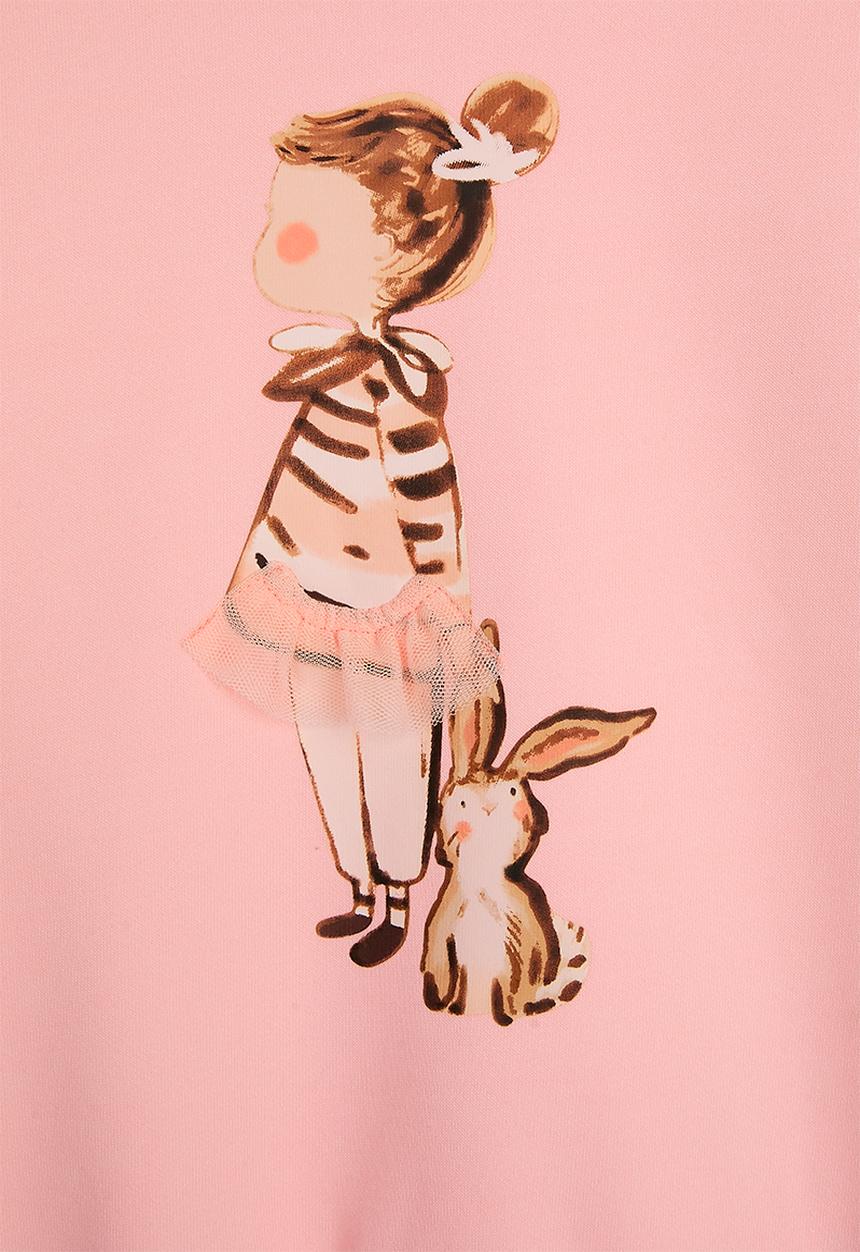 Pop Candy - Graphic sweatshirt with leggings - pink/dusty pink stripes