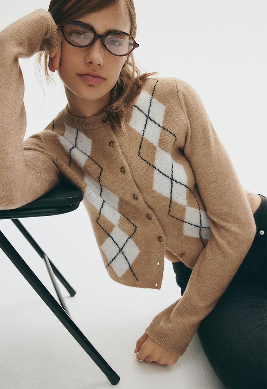 【Andequal】bicolor 2way knit Merino Blend Double Knit Collared Cardigan | Woolworths.co.za