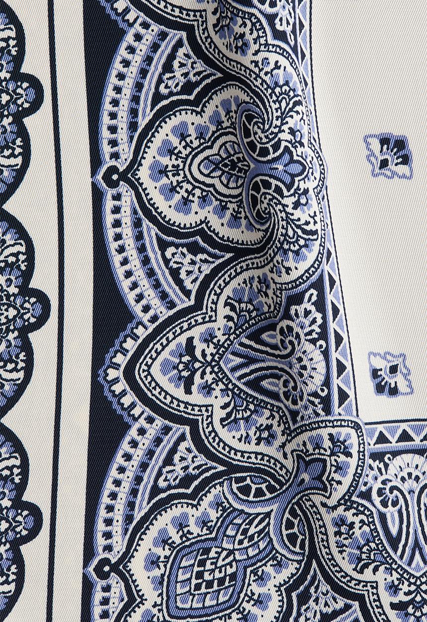 H&M - Oversized twill shirt - navy blue patterned