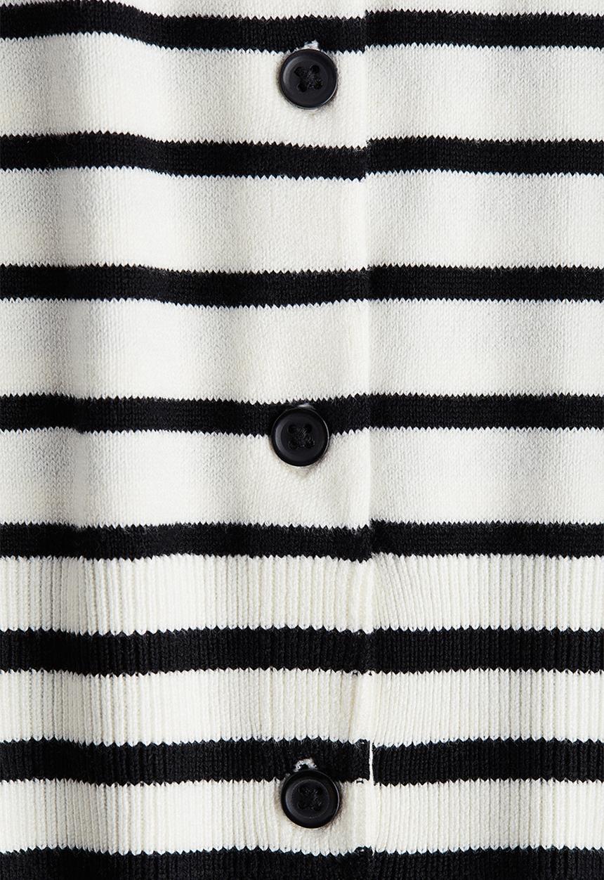 H&M - Fine-knit cardigan -  white/striped 