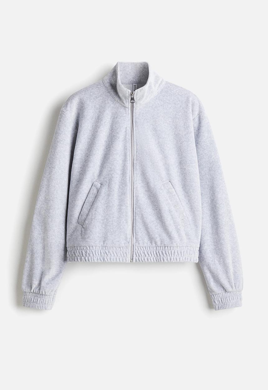 H&M - Velour zip-through jacket - grey