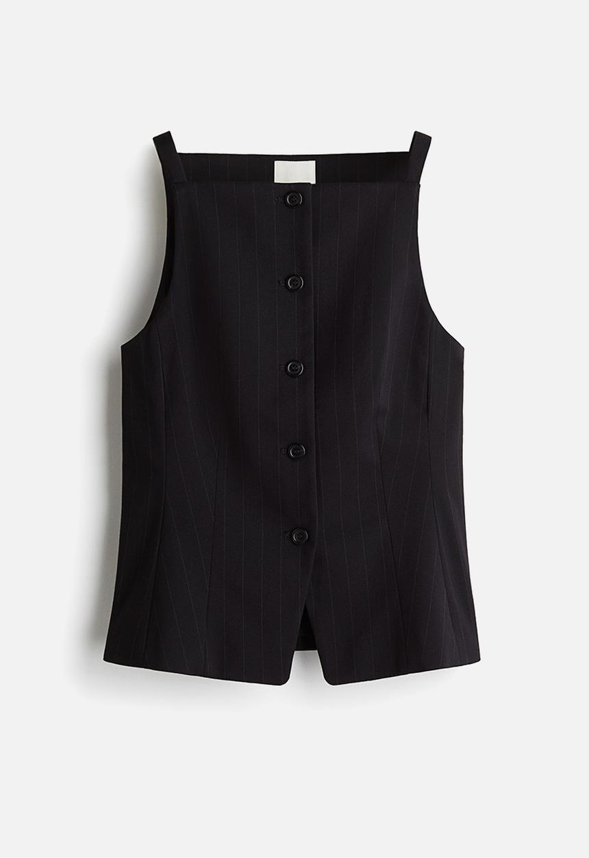 H&M - Fitted waistcoat - navy blue pinstriped