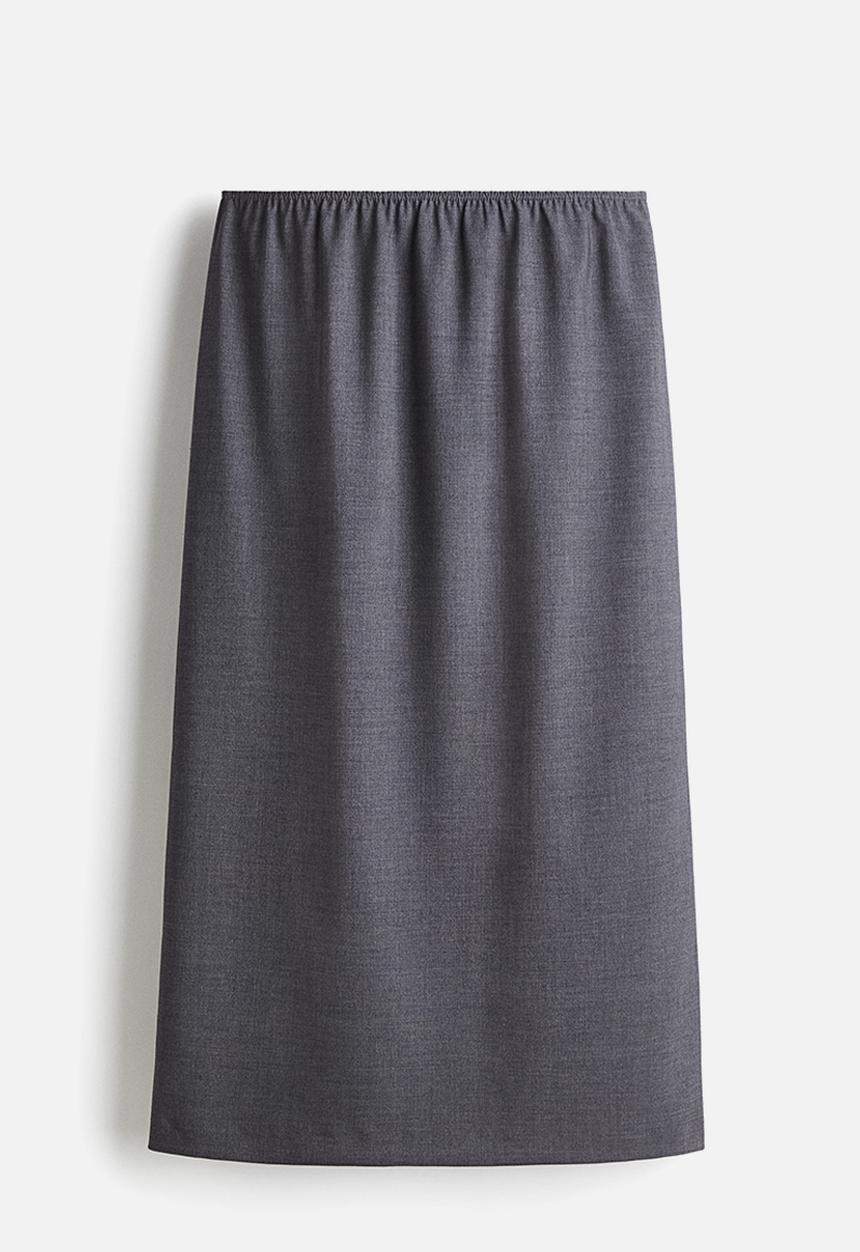 H&M - Midi skirt - grey marl 