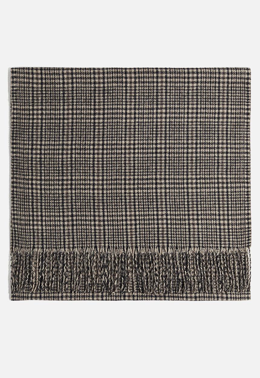 H&M - Scarf -  light beige/checked 
