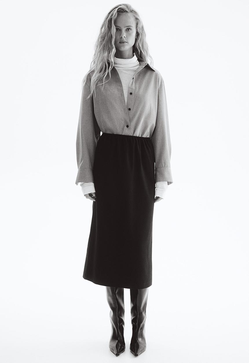 H&M - Midi skirt - black