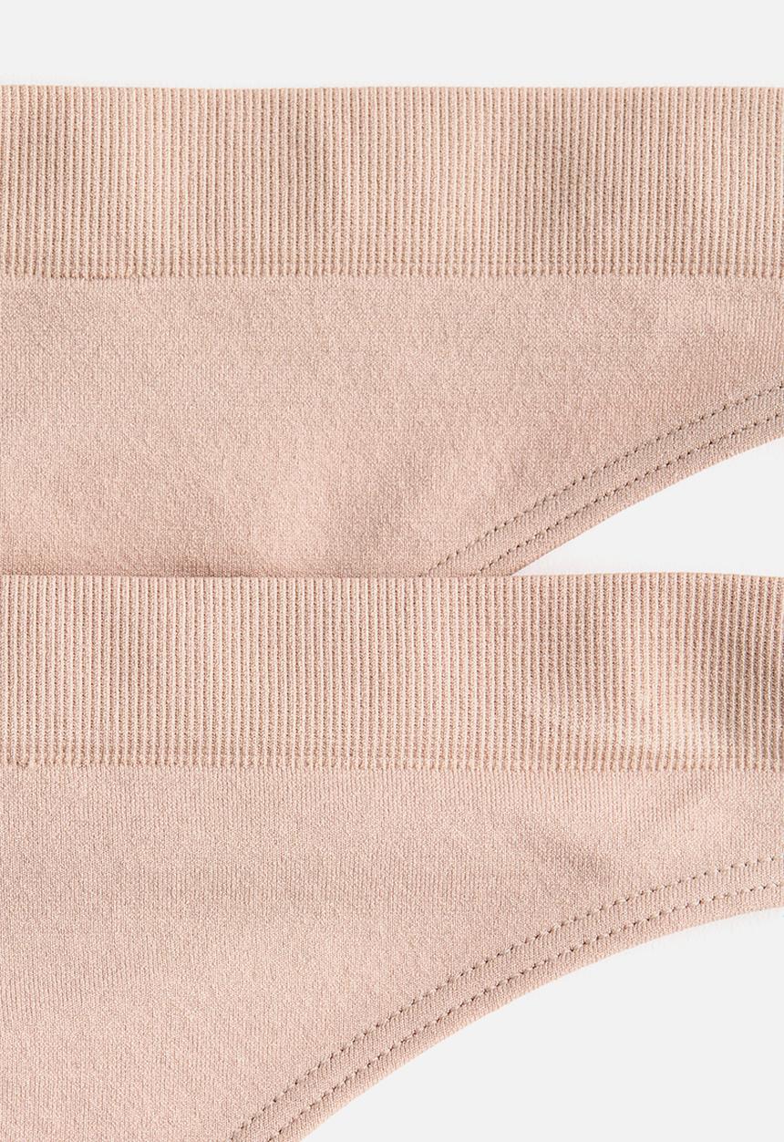H&M - 2-pack seamless thong briefs - beige