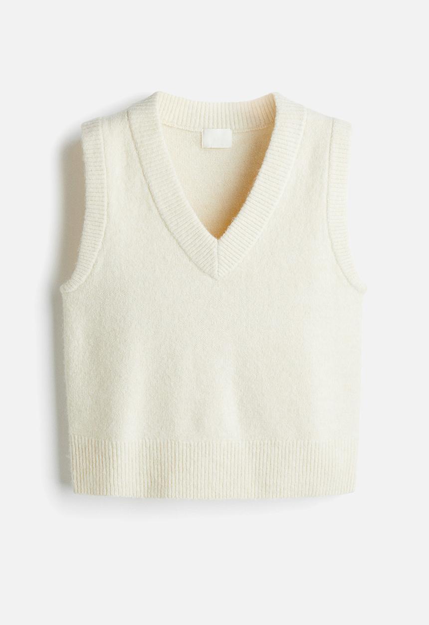 H&M - Short sweater vest - cream