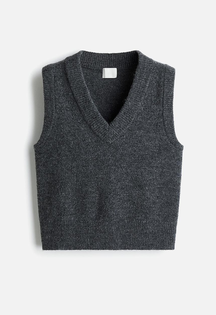 H&M - Short sweater vest - dark grey marl