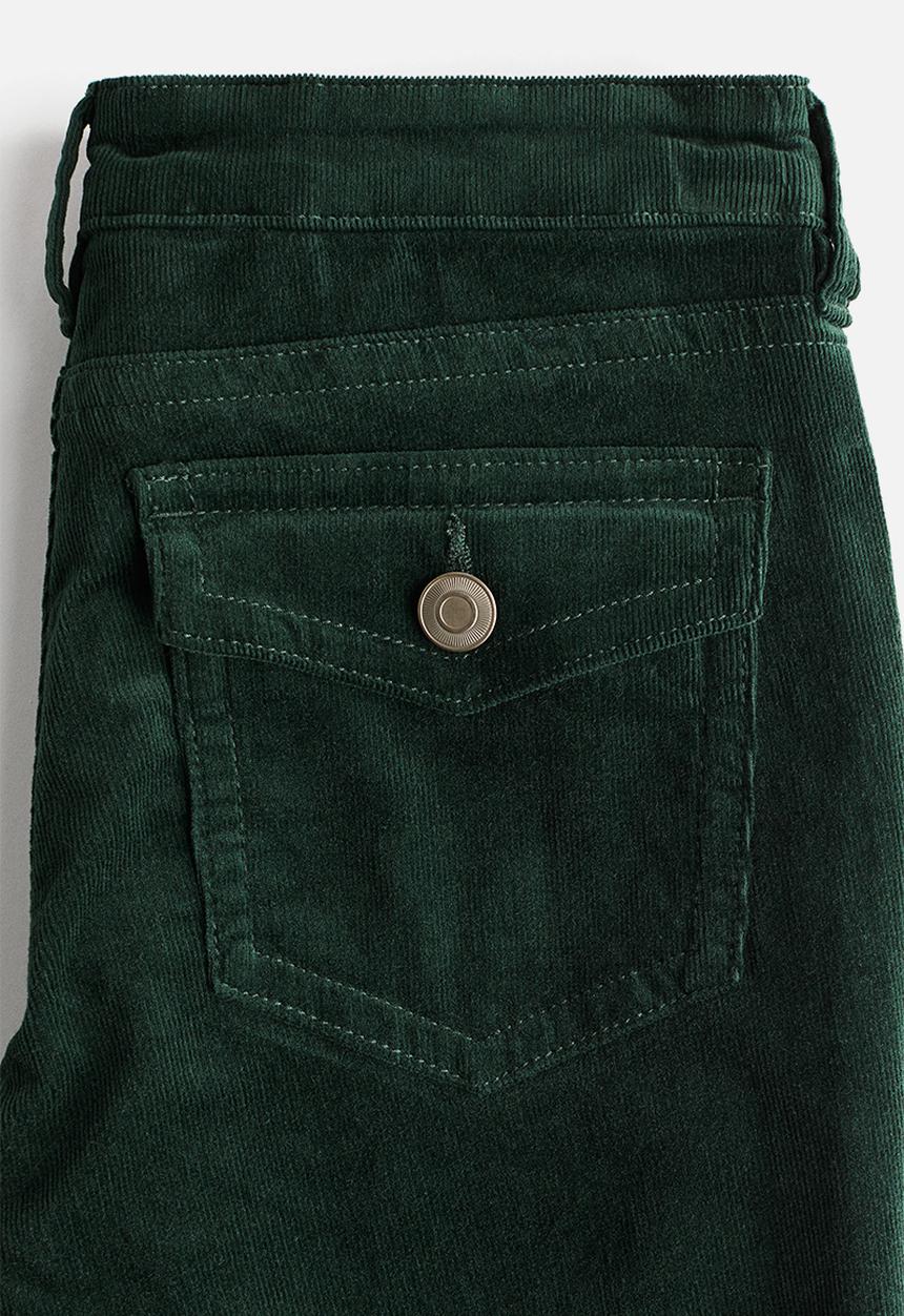 H&M - Flared corduroy trousers - dark green 