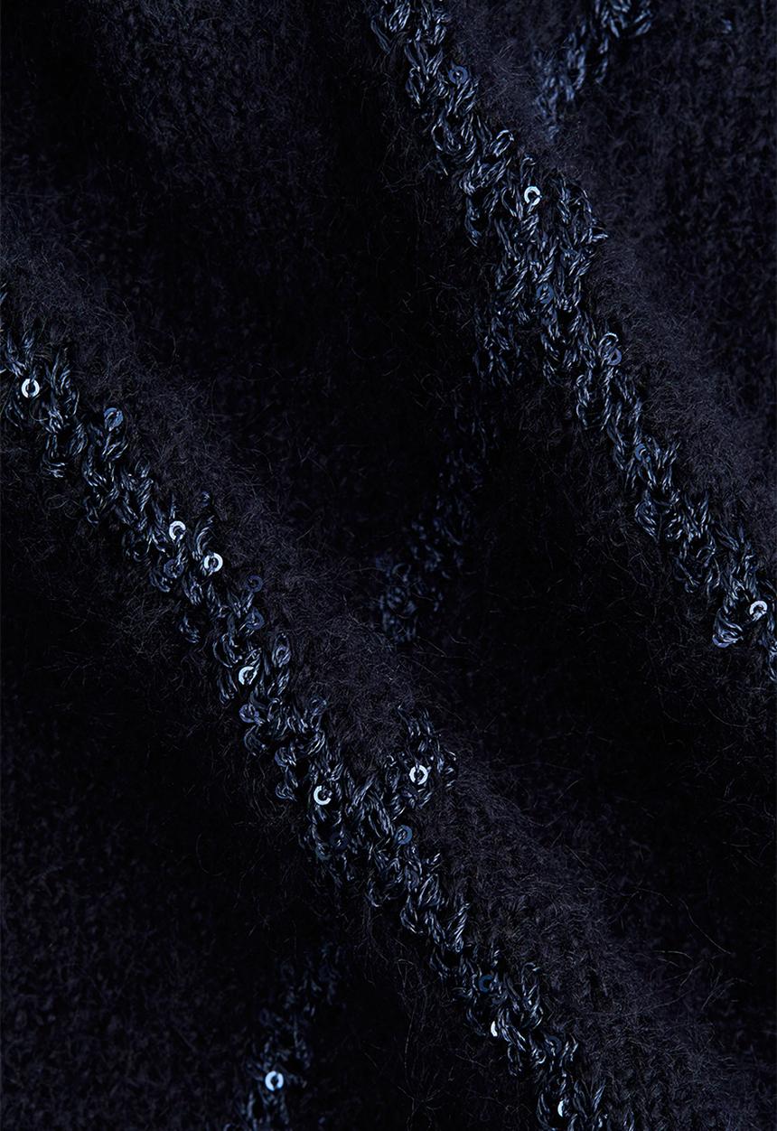 H&M - Sequined sweater vest - navy blue argyle pattern