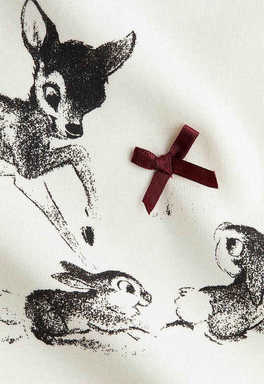 H&M - Cotton jersey top - white/bambi