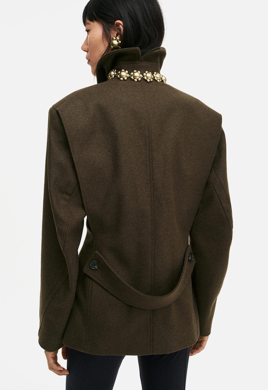 H&M - H&M Studio: Wool-blend jacket - dark green 