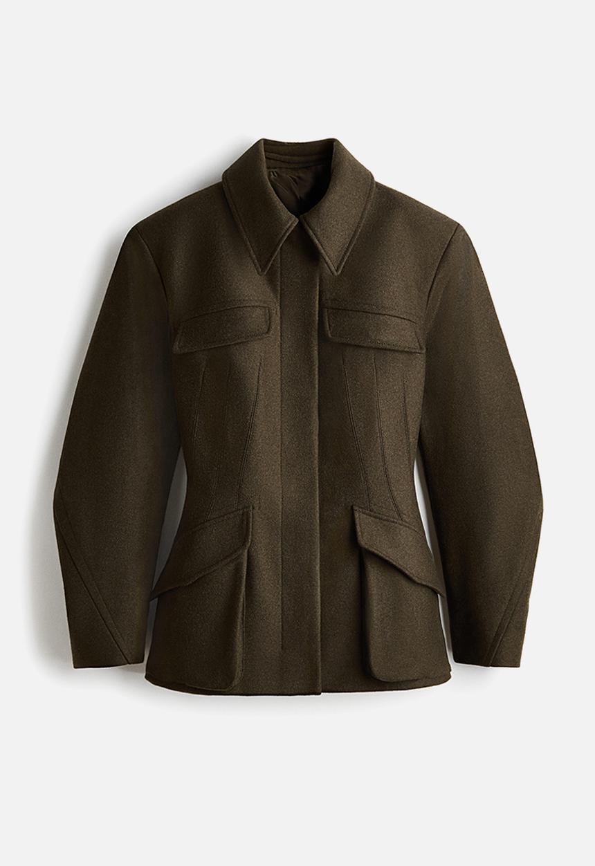 H&M - H&M Studio: Wool-blend jacket - dark green 