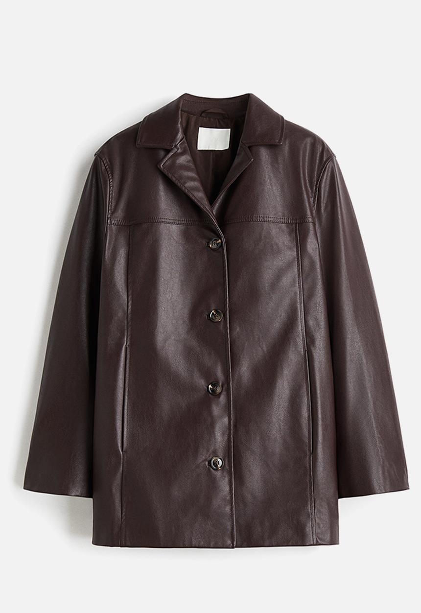 H&M - Coated jacket - burgundy