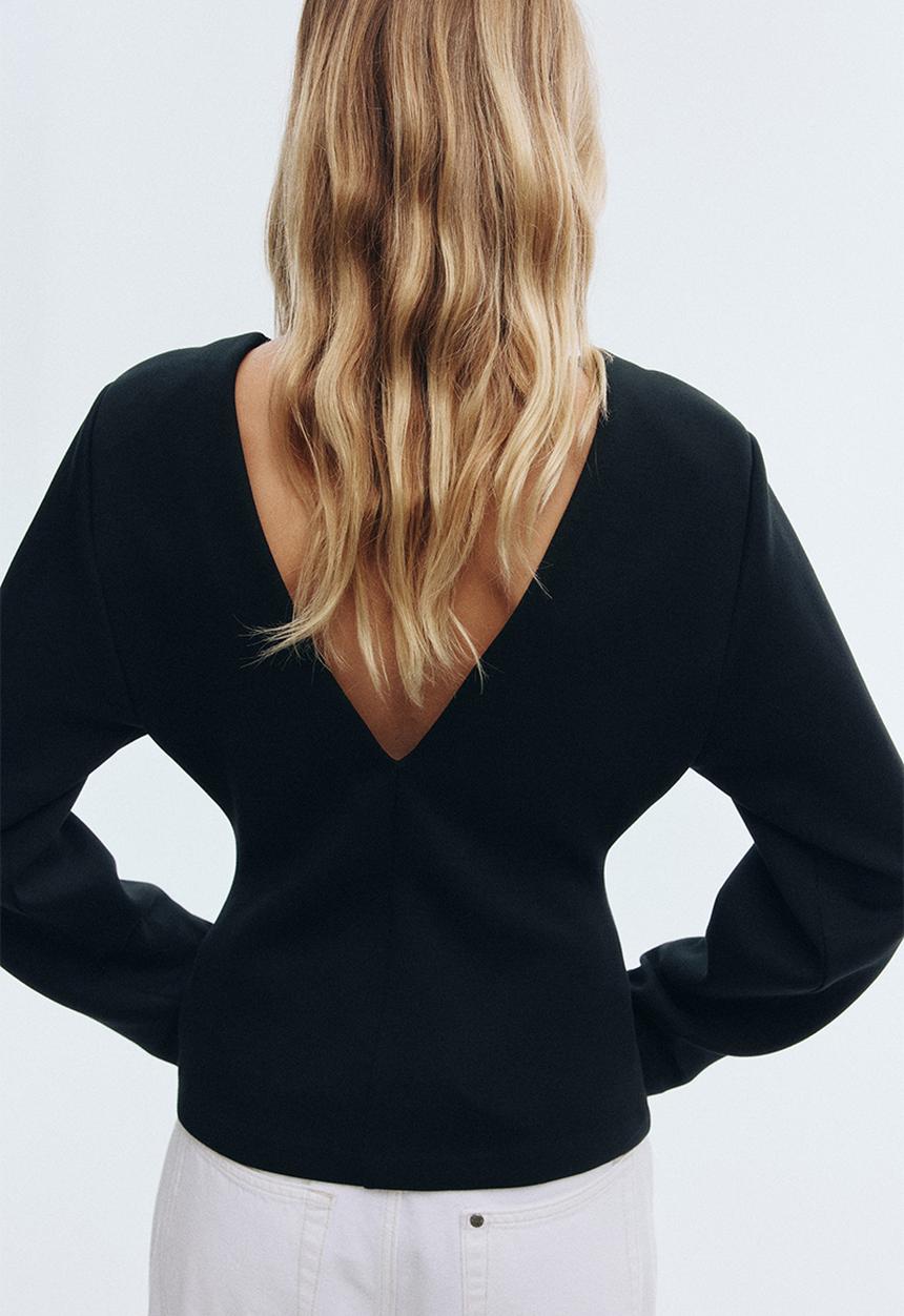 H&M - Deep-back scuba top - black