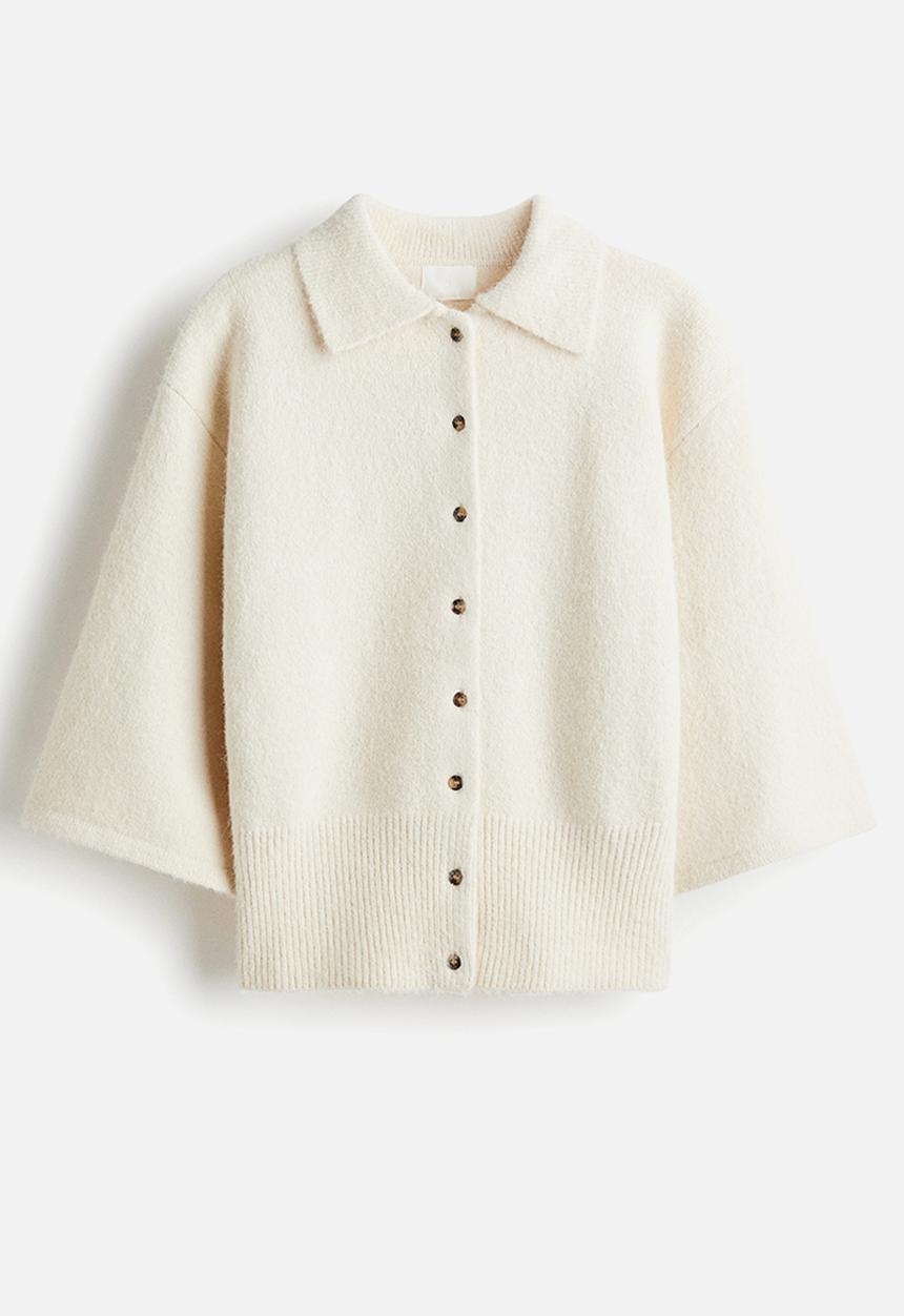 H&M - Collared cardigan - light beige