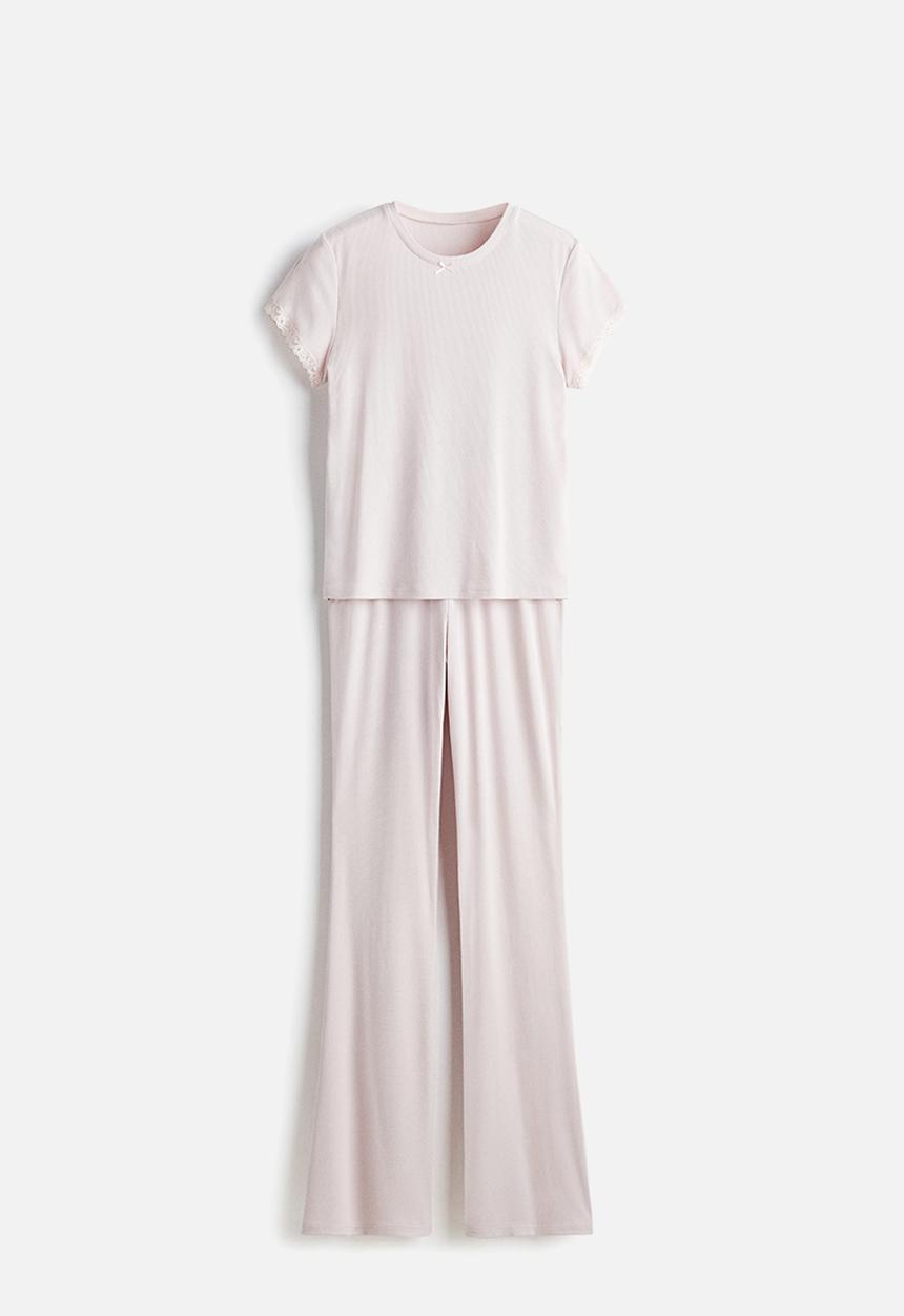 H&M - Ribbed modal pyjamas - pink
