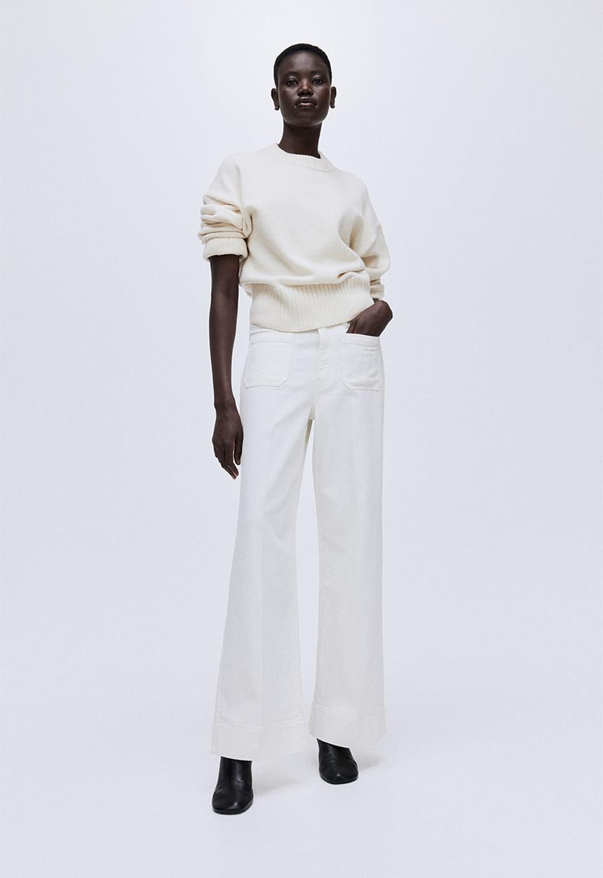H&M - Wide high jeans - white