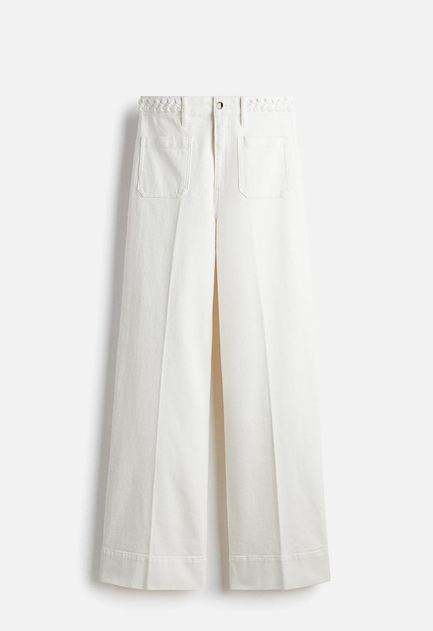 H&M - Wide high jeans - white