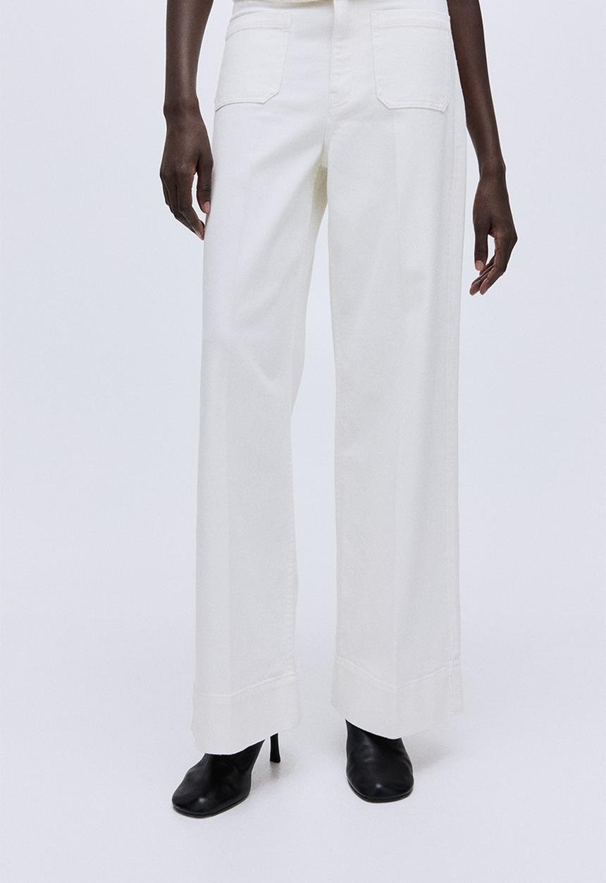 H&M - Wide high jeans - white
