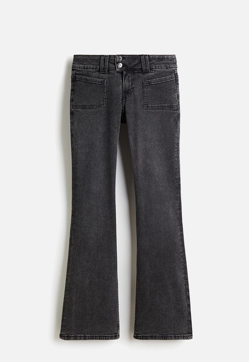 H&M - Flared low jeans - dark denim grey