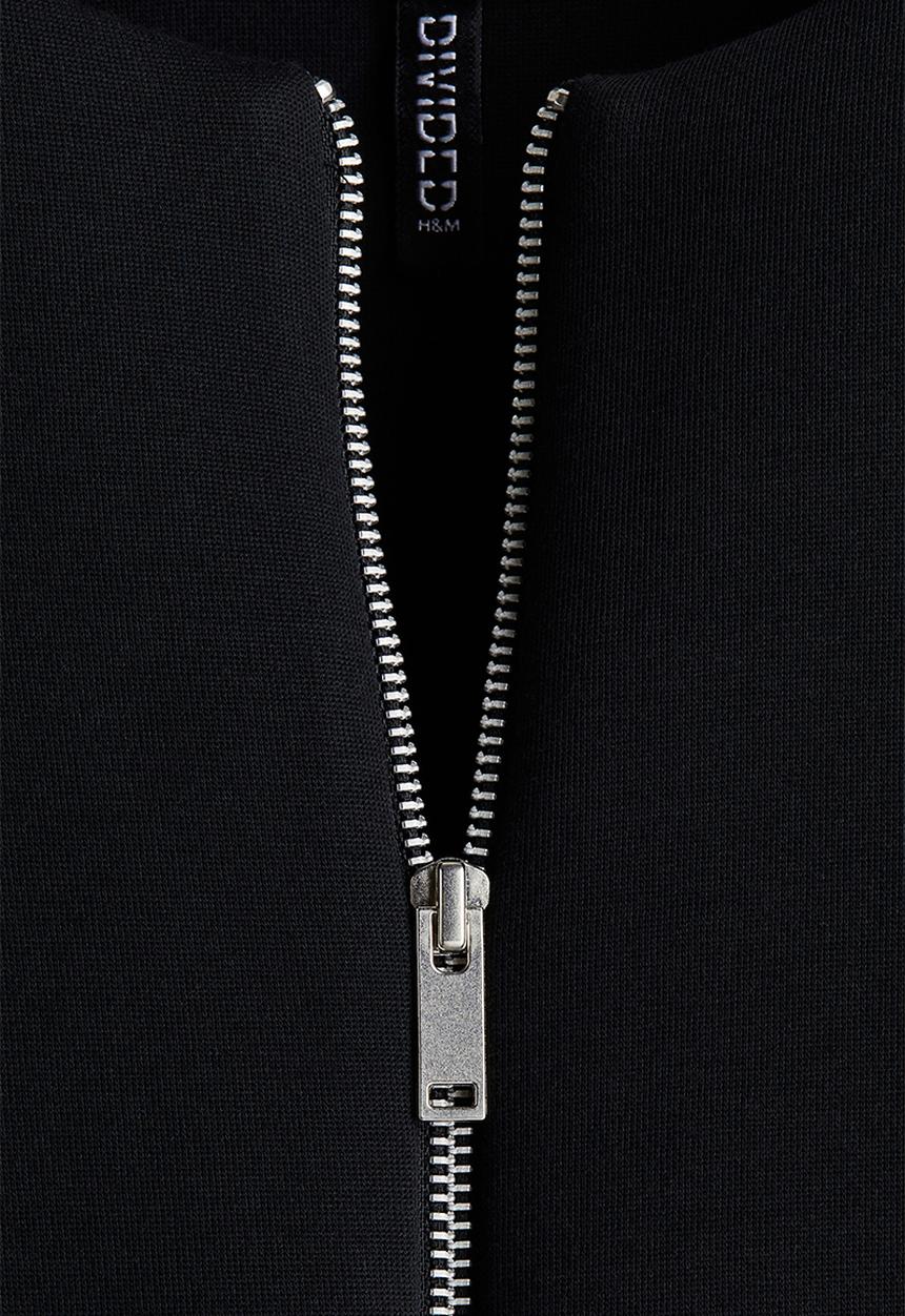 H&M - Scuba zip-through sweatshirt - black