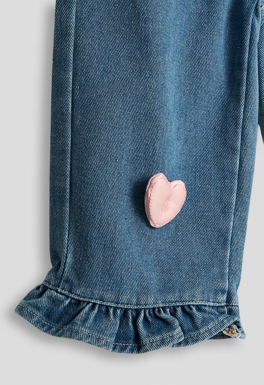 Pop Candy - Frilled hem jeans - blue/hearts
