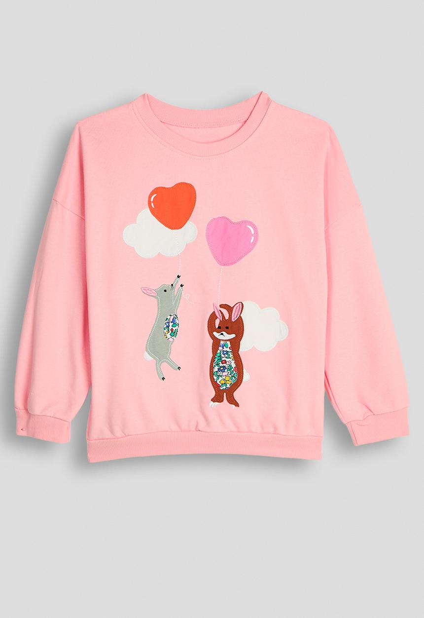 Pop Candy - Patchwork graphic print sweat top - pink