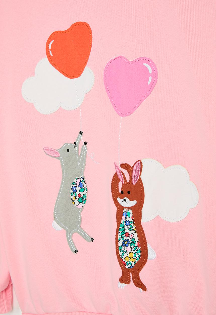 Pop Candy - Patchwork graphic print sweat top - pink