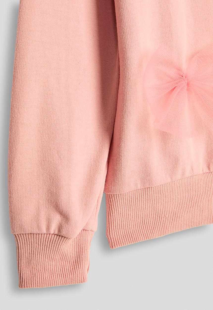 Pop Candy - Tulle bow applique sweatshirt - pink