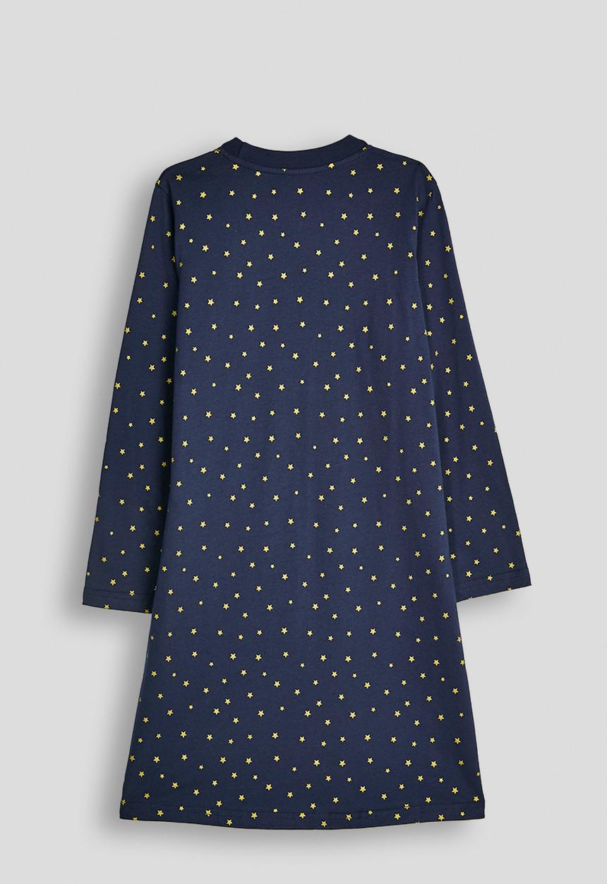 Pop Candy - Tshirt dress with mock pony crossbody bag - navy/star aop