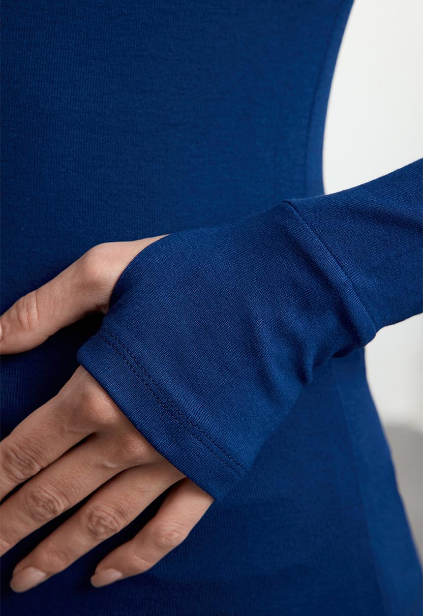 Trendyol - Flexible Viscose Knitted Blouse - Navy Blue