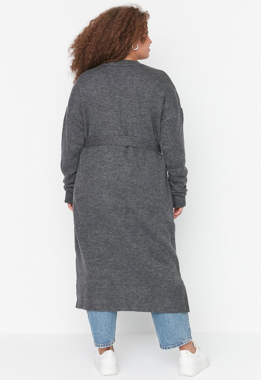 Trendyol - Oversize Loose Fit Knitwear Cardigan - Anthracite