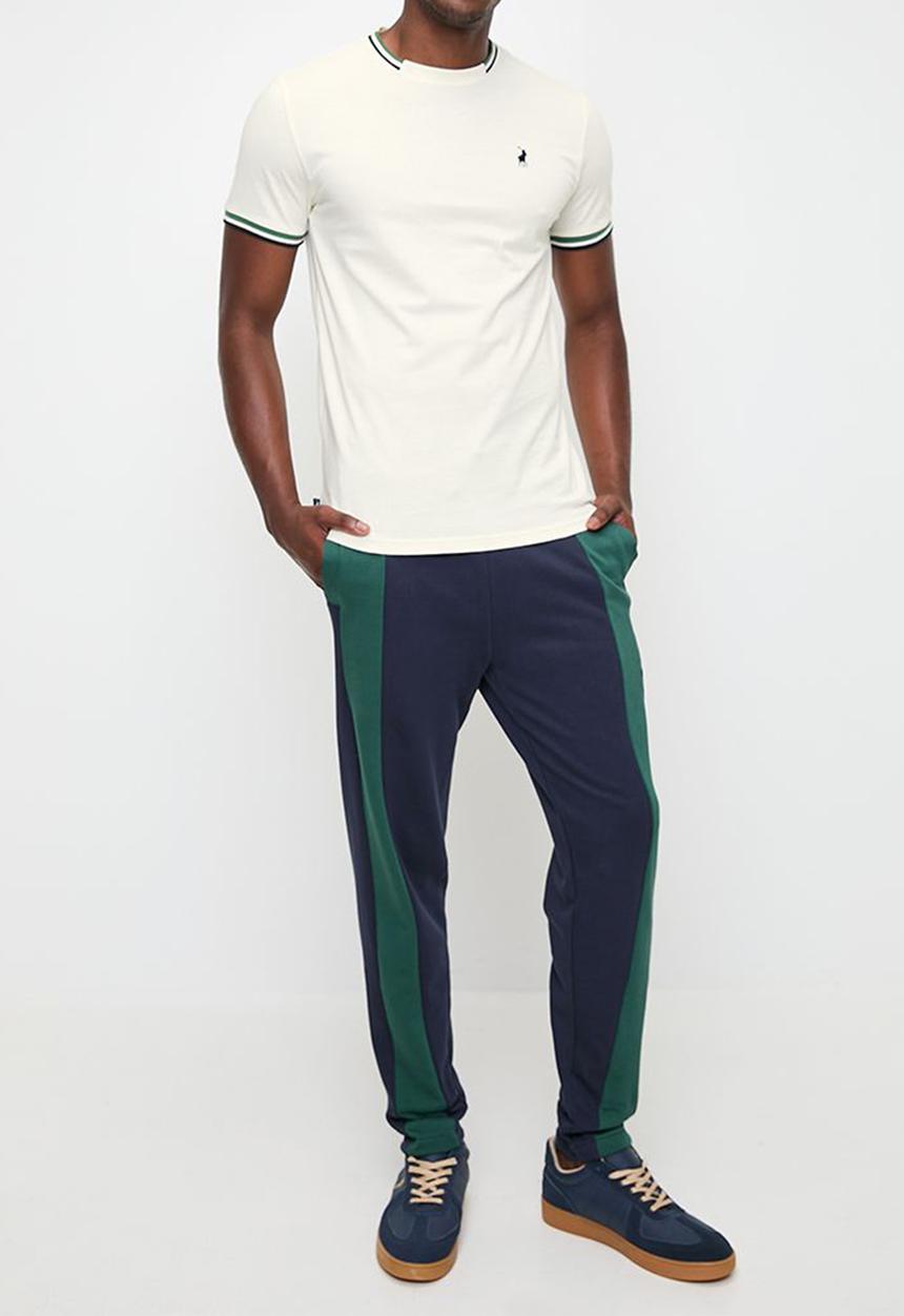 POLO - Mens Tipped Pony Crew Neck Short sleeve Tee - White