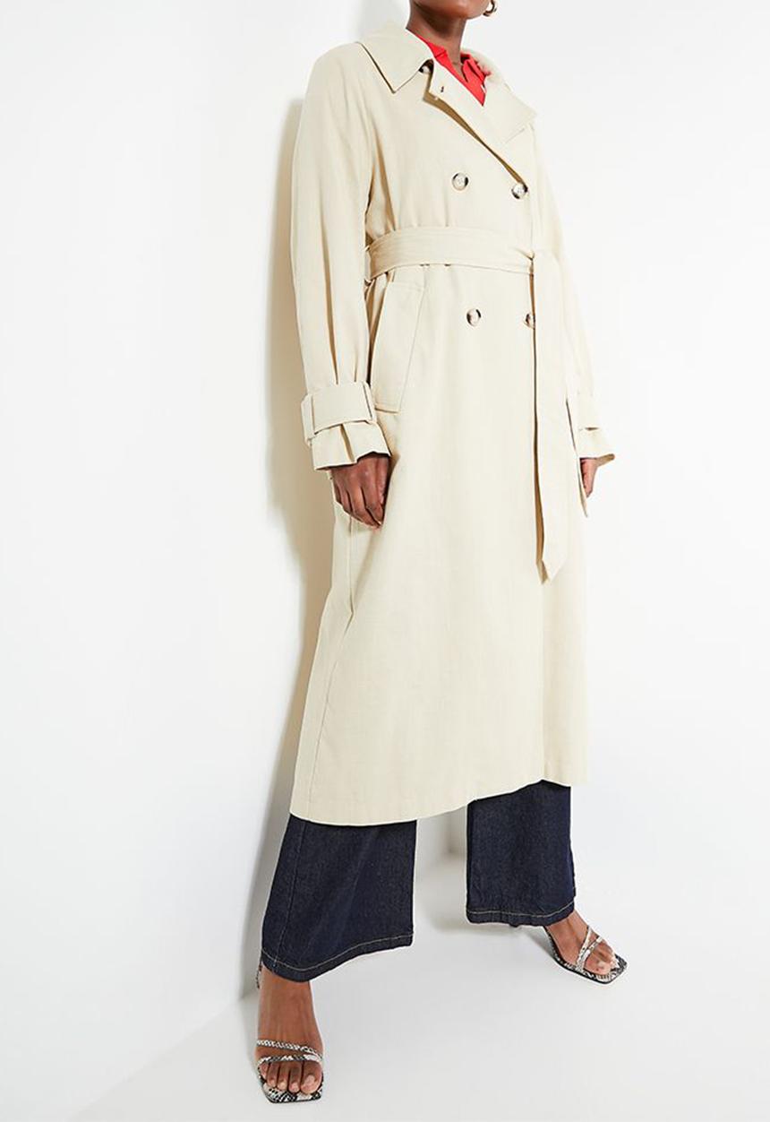 edit - Linen blend trench coat - beige