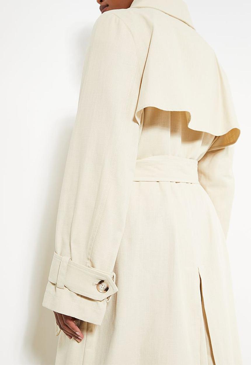 edit - Linen blend trench coat - beige